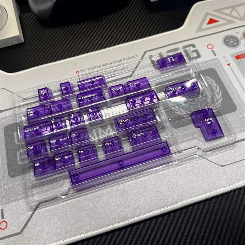 Supplement Clear PC Keycaps ESC Alt Ctrl Enter Spacebar 63 Key 2U Shift Gamer Mechanical Keyboard Cherry Backlit RGB PC Key Cap