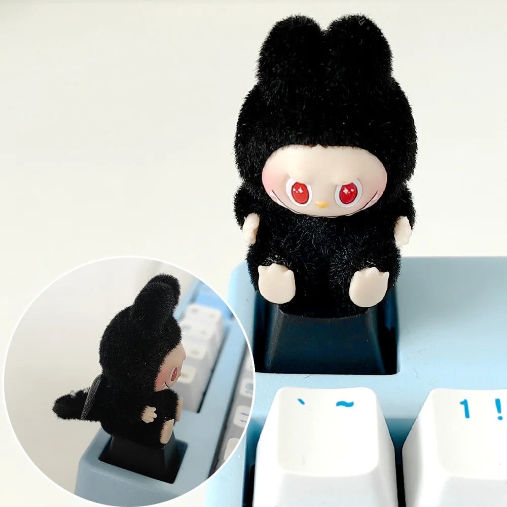 Kawaii Cute Flocked Single Keycaps for Mechanical Keyboard - Custom DIY Creative Keycap Decoration Unique Gift for Gamers
