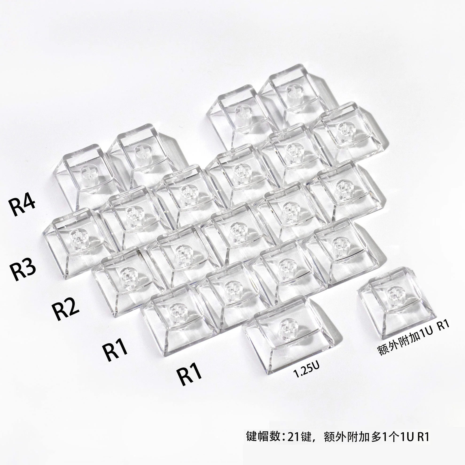 Red Transparent Keycap 10 key Cherry Profile PC keycap Space Bar 6.25U ESC Enter shift key Custom Keycap For Mechanical Keyboard