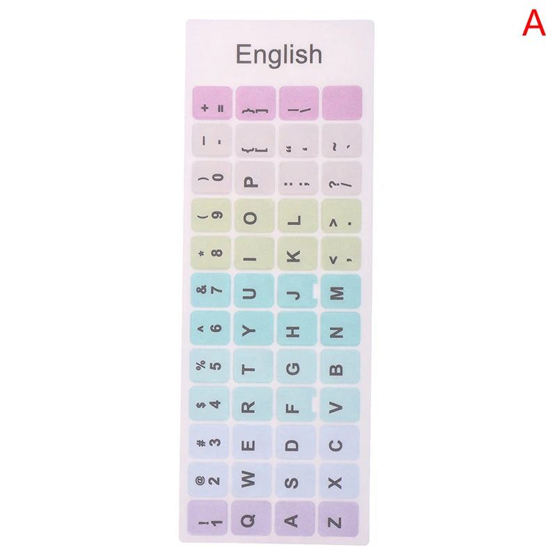 English Keyboard Sticker Makaron Color Keycap Key Caps Cover Stickers Desktop Computer Laptop Sticker