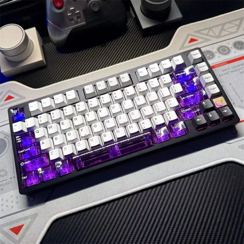 Supplement Clear PC Keycaps ESC Alt Ctrl Enter Spacebar 63 Key 2U Shift Gamer Mechanical Keyboard Cherry Backlit RGB PC Key Cap