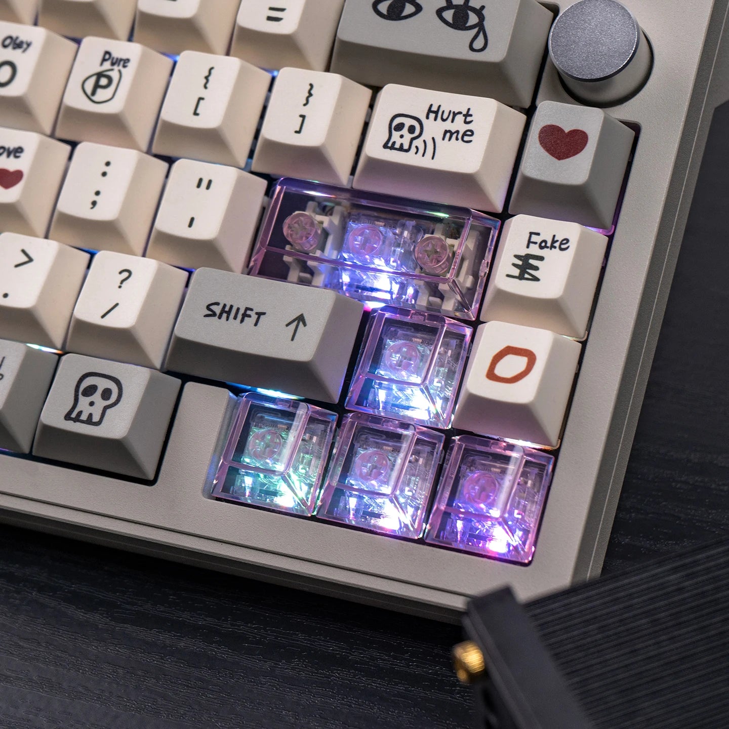 Red Transparent Keycap 10 key Cherry Profile PC keycap Space Bar 6.25U ESC Enter shift key Custom Keycap For Mechanical Keyboard