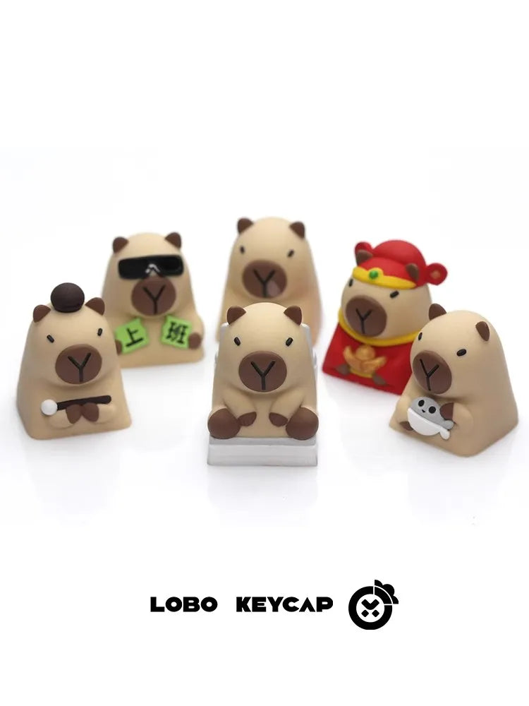 Lobo Capybara Keycaps Creative Resin Keycaps For Mechanical Keyboard Cute Cartoon Keyboard Decoration Customized Keycaps Gifts