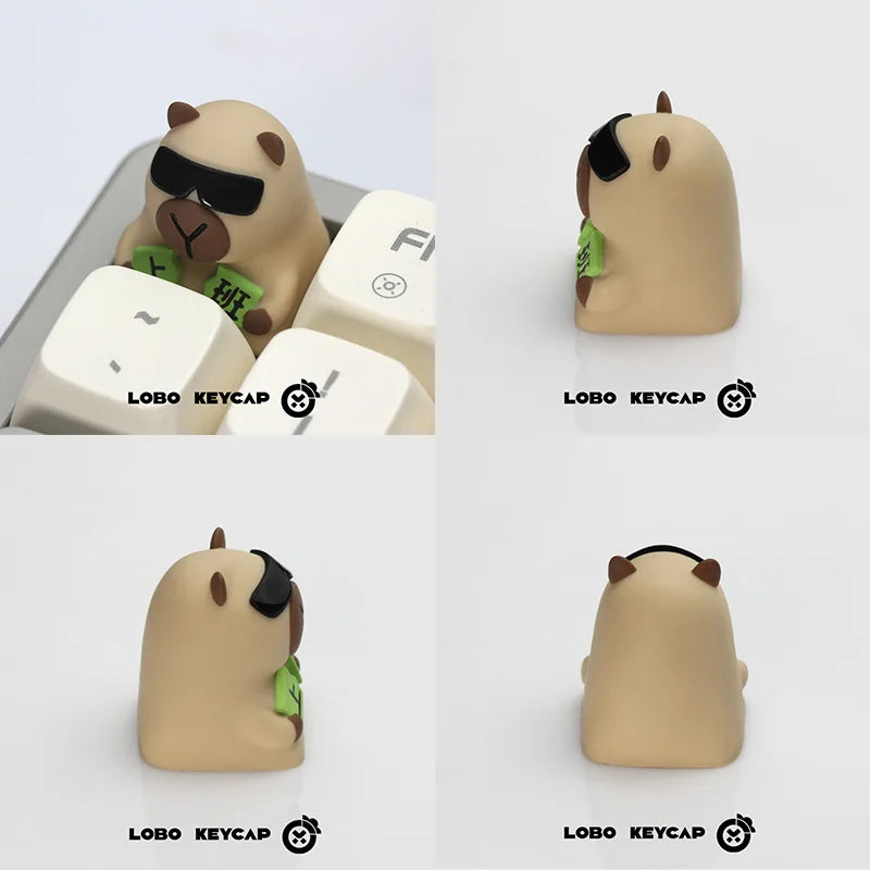Lobo Capybara Keycaps Creative Resin Keycaps For Mechanical Keyboard Cute Cartoon Keyboard Decoration Customized Keycaps Gifts
