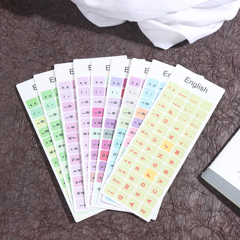 English Keyboard Sticker Makaron Color Keycap Key Caps Cover Stickers Desktop Computer Laptop Sticker