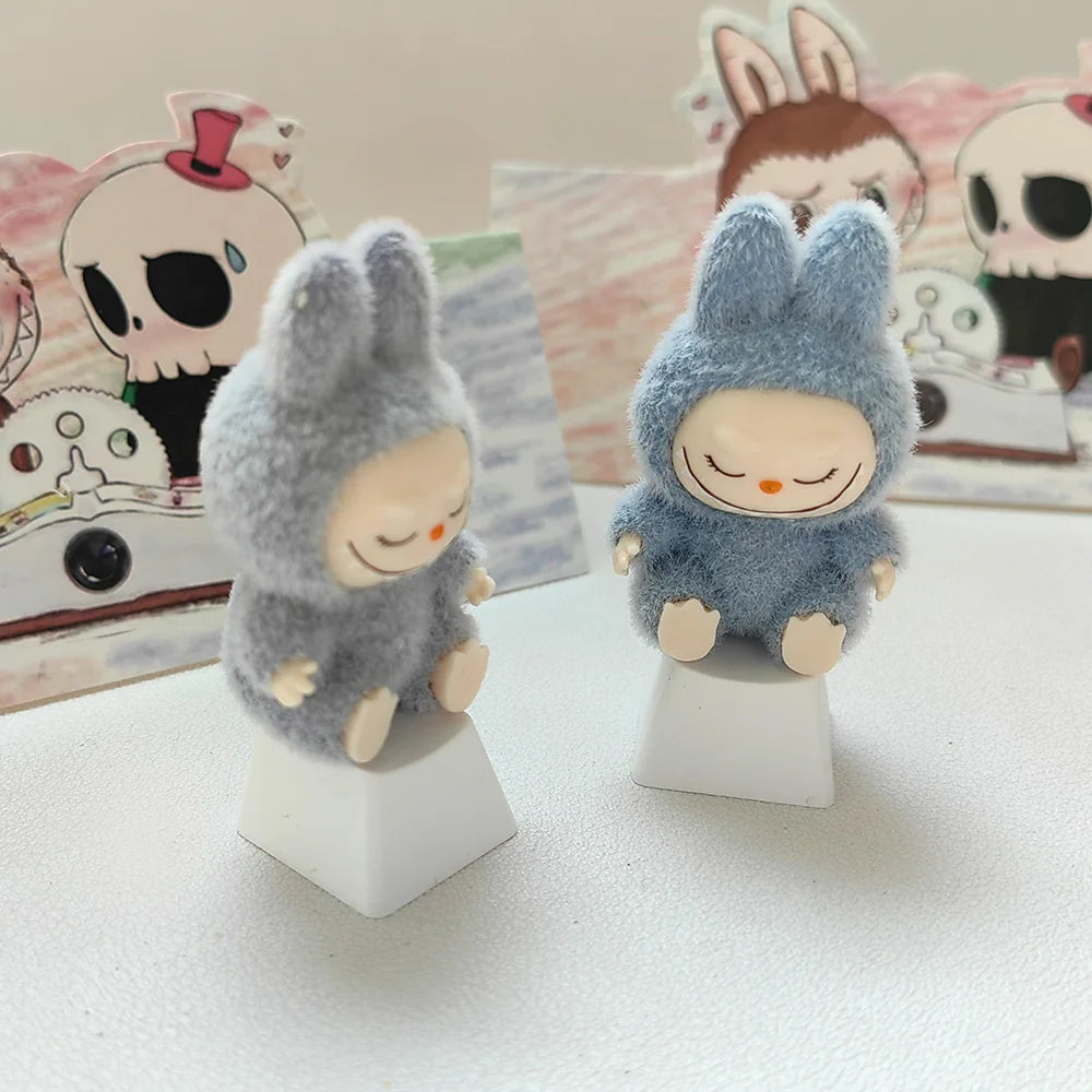 Kawaii Cute Flocked Single Keycaps for Mechanical Keyboard - Custom DIY Creative Keycap Decoration Unique Gift for Gamers