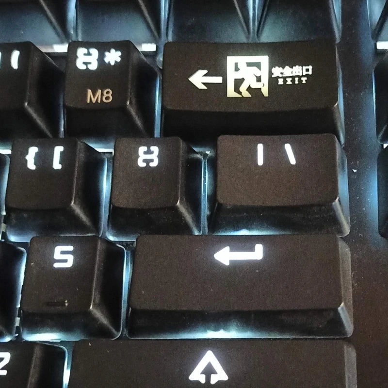 Safe Exit R1 2U Backspace Keycap Shine Through Keycaps ABS Etched Backlit Keycap For Mechanical Keyboard