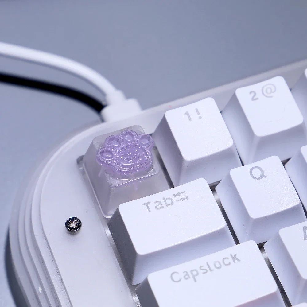 Keycap Games Backlit Cat Paw DIY Star Key Cap Mechanical Keyboards Keycaps for Mechanical Keyboards R4 Height Cherry MX Axis