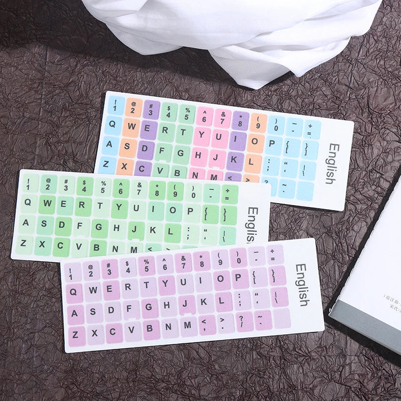 English Keyboard Sticker Makaron Color Keycap Key Caps Cover Stickers Desktop Computer Laptop Sticker