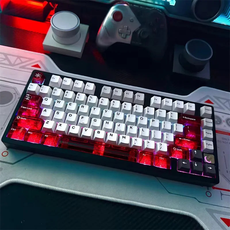 Supplement Clear PC Keycaps ESC Alt Ctrl Enter Spacebar 63 Key 2U Shift Gamer Mechanical Keyboard Cherry Backlit RGB PC Key Cap
