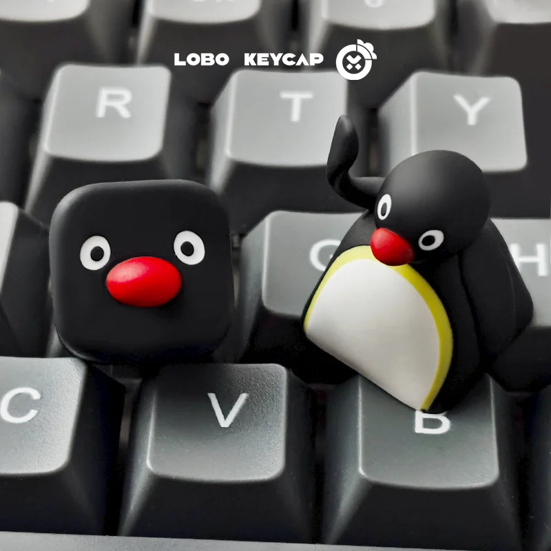 Kawaii Penguin Personality Keycap Single Cute Resin Creative Mechanical Keyboard Cap Custom Replacement Attachment ESC OEM Gifts