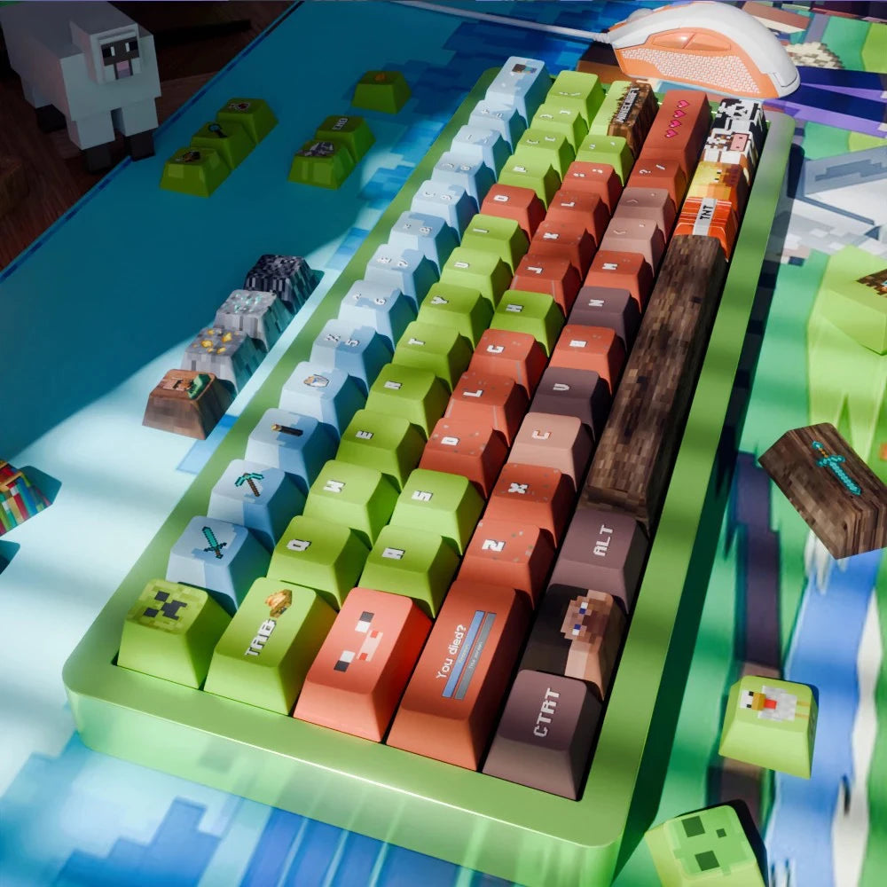 Pixel Design Game Theme Keycap 139 Key Cherry Height Pbt Material Compatible With Wooting Megalion Magnetic Axis Keyboard Keycap