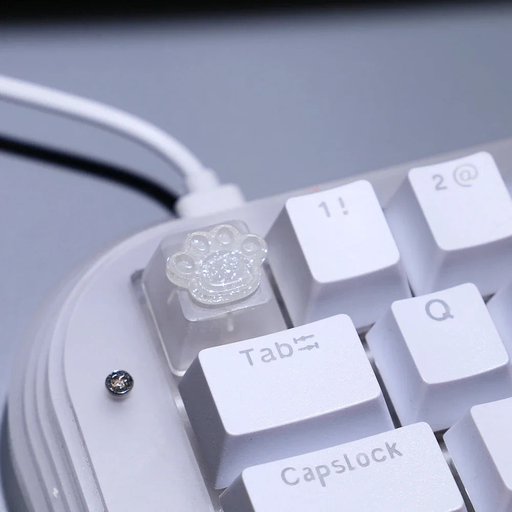 Keycap Games Backlit Cat Paw DIY Star Key Cap Mechanical Keyboards Keycaps for Mechanical Keyboards R4 Height Cherry MX Axis