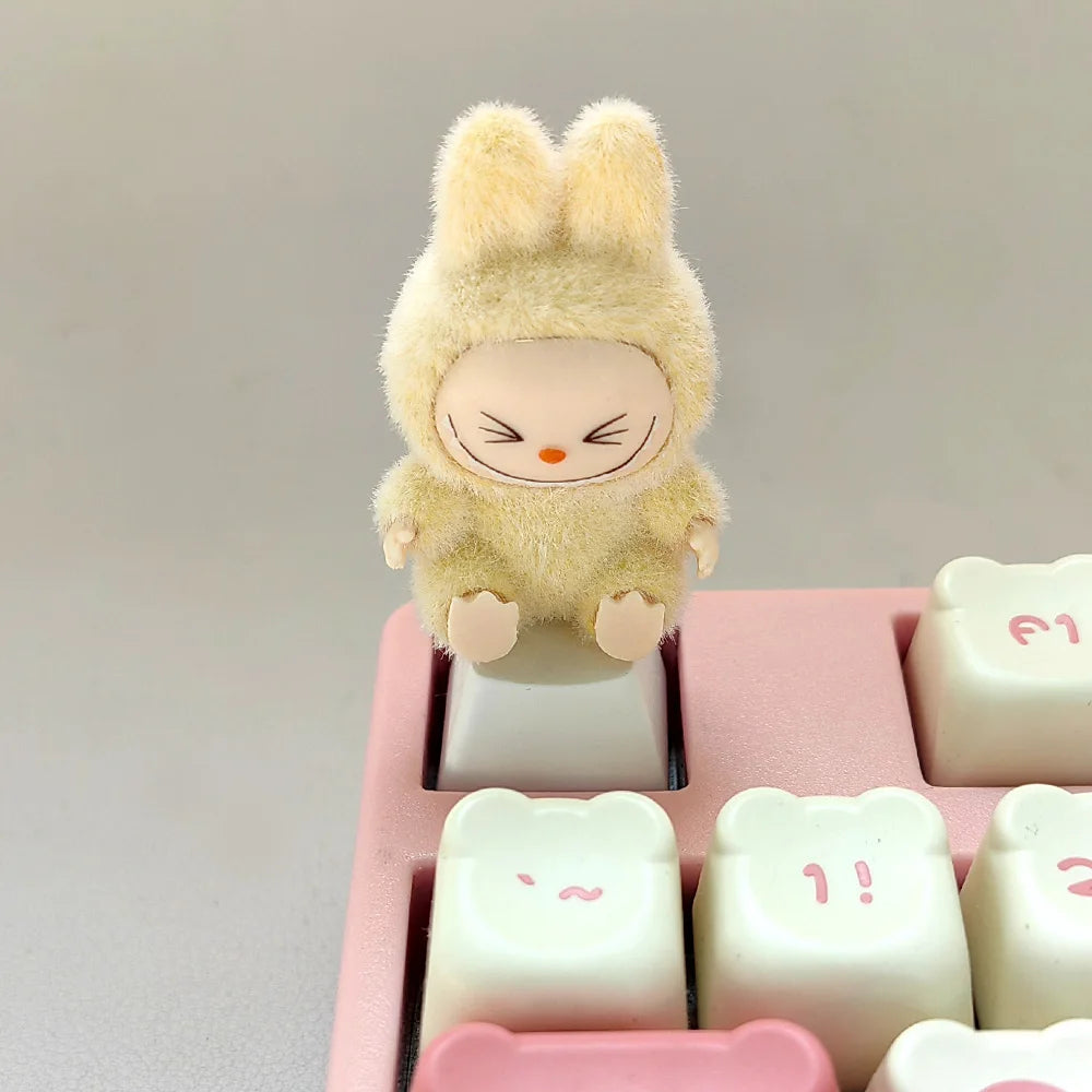 Kawaii Cute Flocked Single Keycaps for Mechanical Keyboard - Custom DIY Creative Keycap Decoration Unique Gift for Gamers