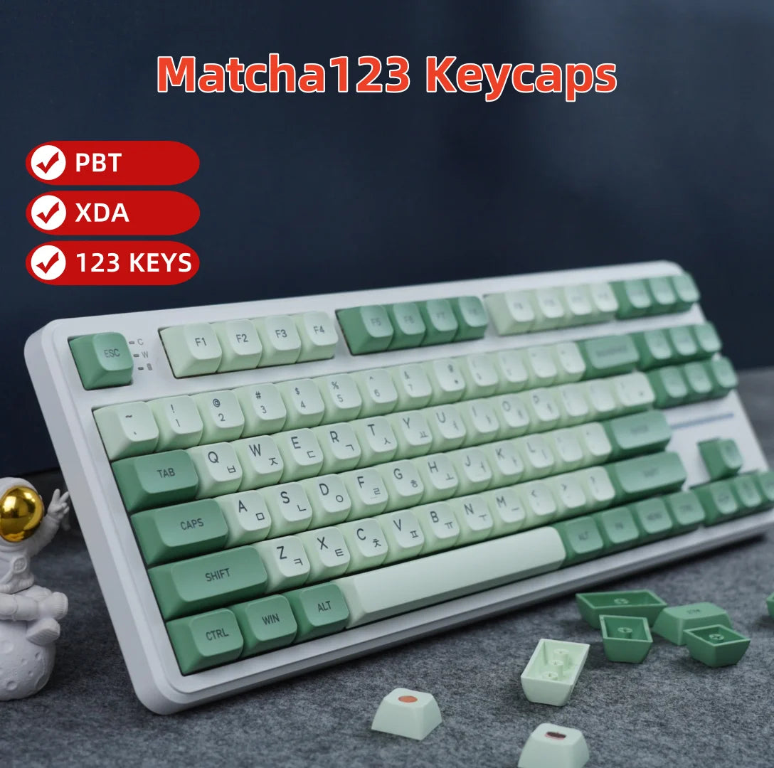 Keycaps Mechanical keyboardcaps PBT123keys low profile custom  Matcha  XDA Korean Russian Compatibility 61/64/68/87/104/108k