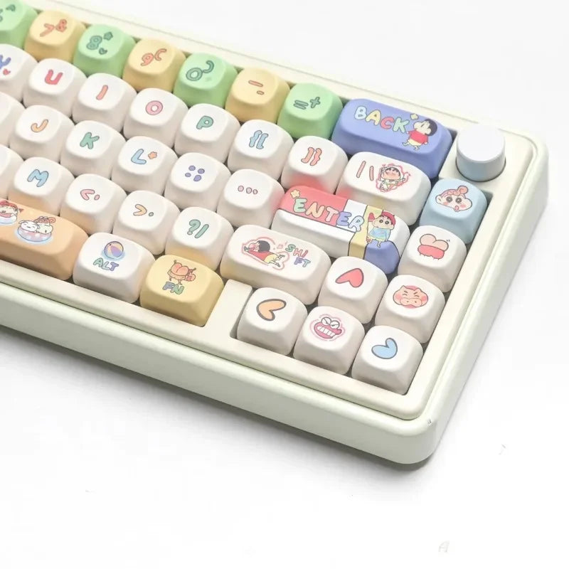 Crayon Shin-chan Mechanical Keyboard Keycaps Affordable Cartoon Keycaps Set PBT Material Keycaps Durable Keycap Girls Boys Gift