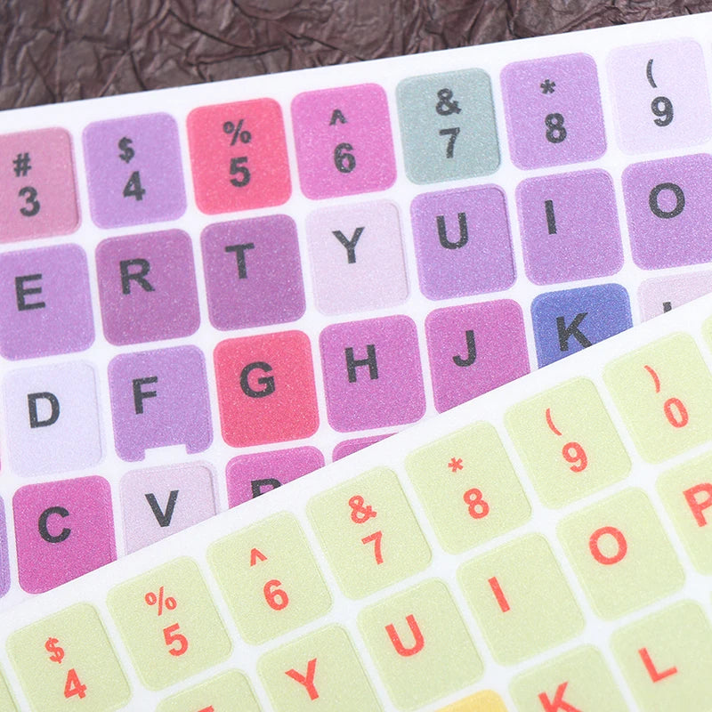 English Keyboard Sticker Makaron Color Keycap Key Caps Cover Stickers Desktop Computer Laptop Sticker