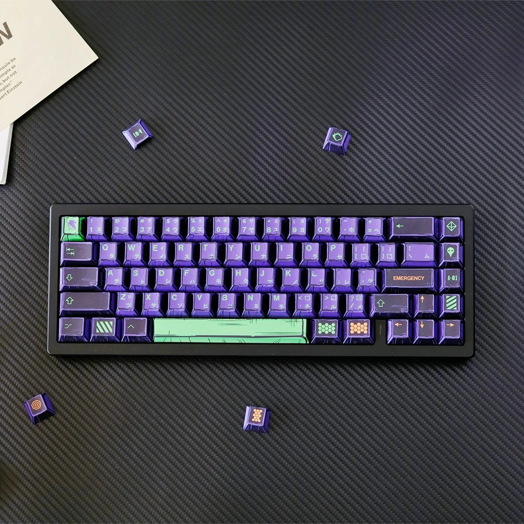 KYOMOT 150 Keys Comic Style EVA 01 Keycaps Cherry Profile PBT Dye Sub Anime Games Keycap for DIY MX Switches Mechanical Keyboard