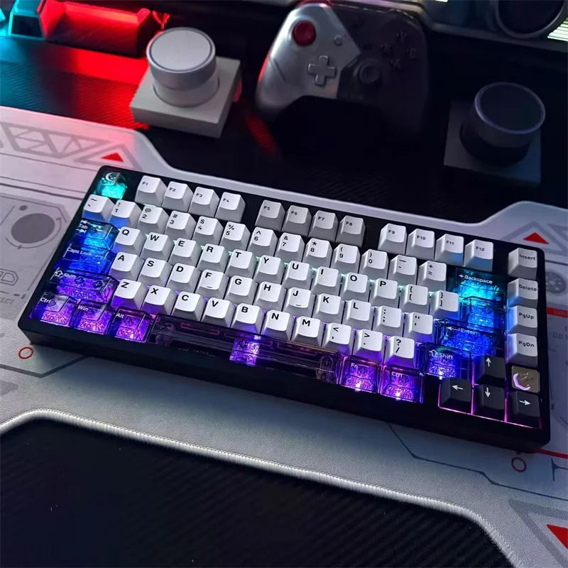 Supplement Clear PC Keycaps ESC Alt Ctrl Enter Spacebar 63 Key 2U Shift Gamer Mechanical Keyboard Cherry Backlit RGB PC Key Cap