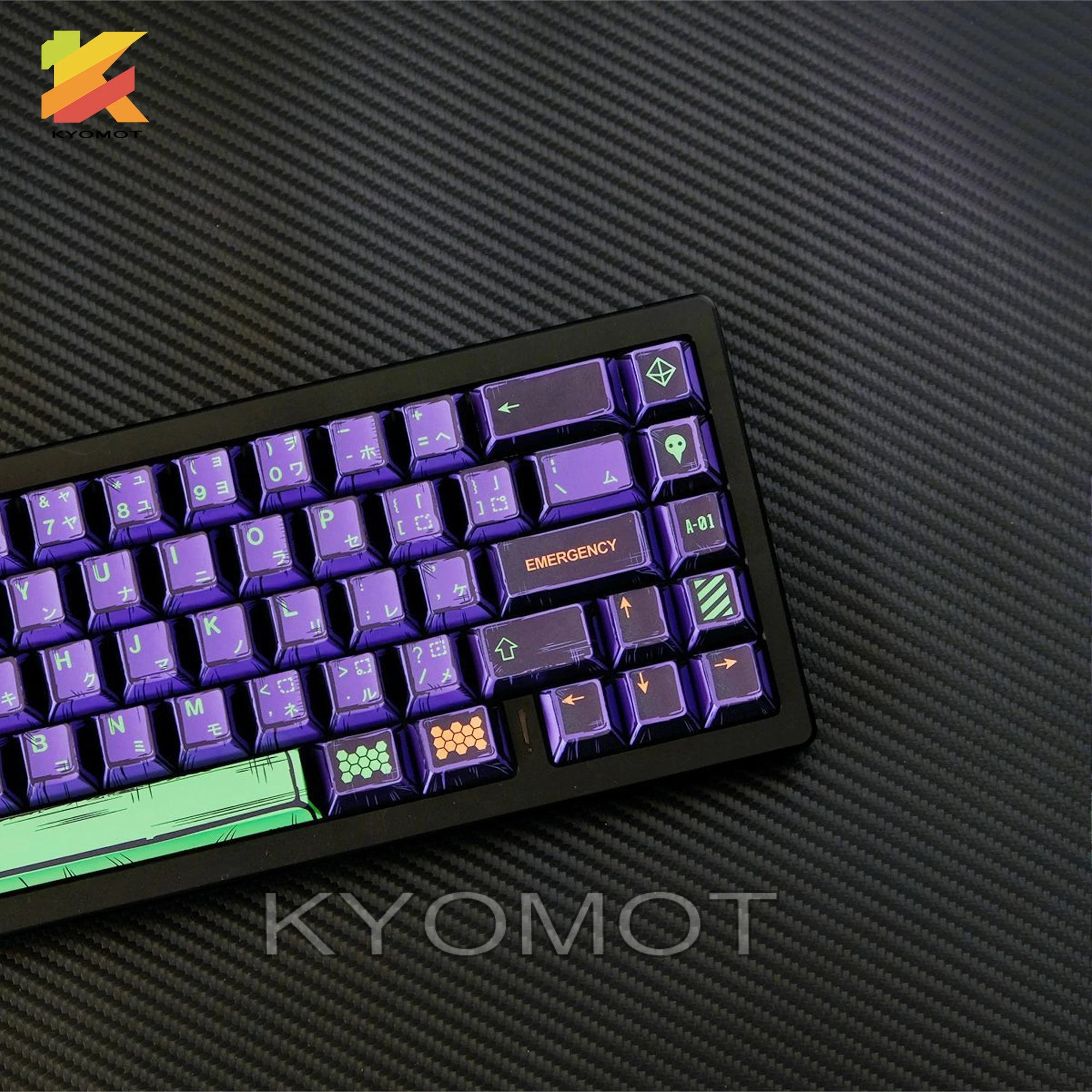 KYOMOT 150 Keys Comic Style EVA 01 Keycaps Cherry Profile PBT Dye Sub Anime Games Keycap for DIY MX Switches Mechanical Keyboard
