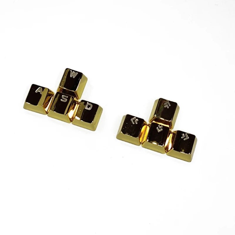 Metal Keycap Set Zinc-Alloy Mechanical Keyboard Keycaps Backlit Keycaps 8 Keys for WASD Directions Keys Keyboard Repair