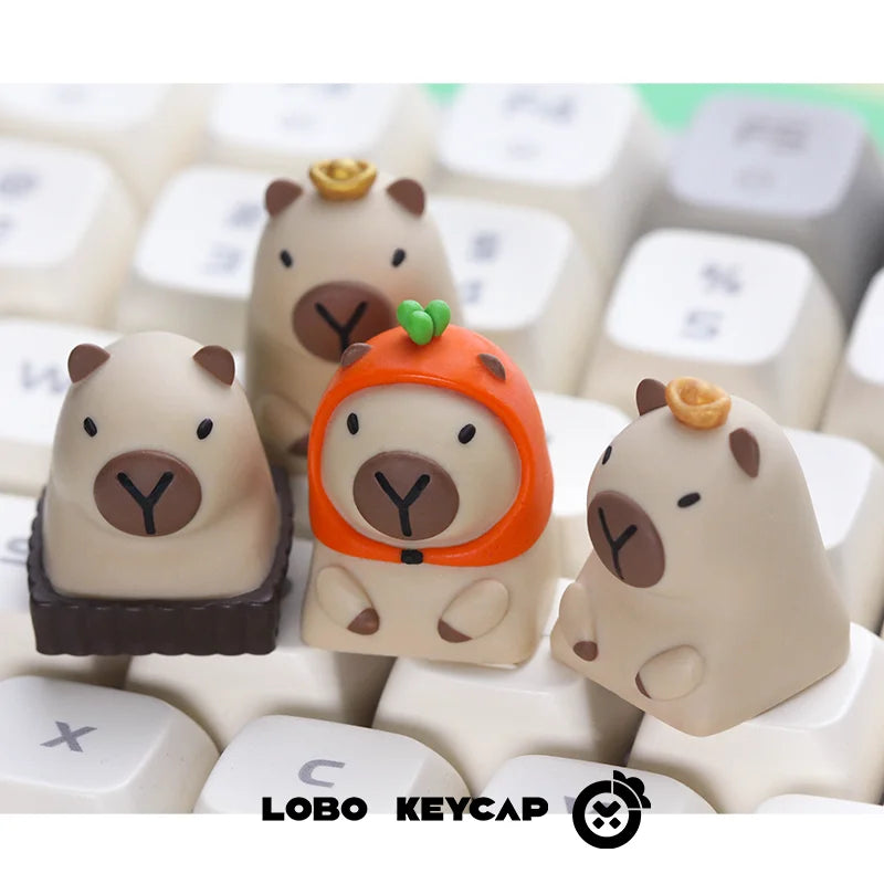 Lobo Capybara Keycaps Creative Resin Keycaps For Mechanical Keyboard Cute Cartoon Keyboard Decoration Customized Keycaps Gifts