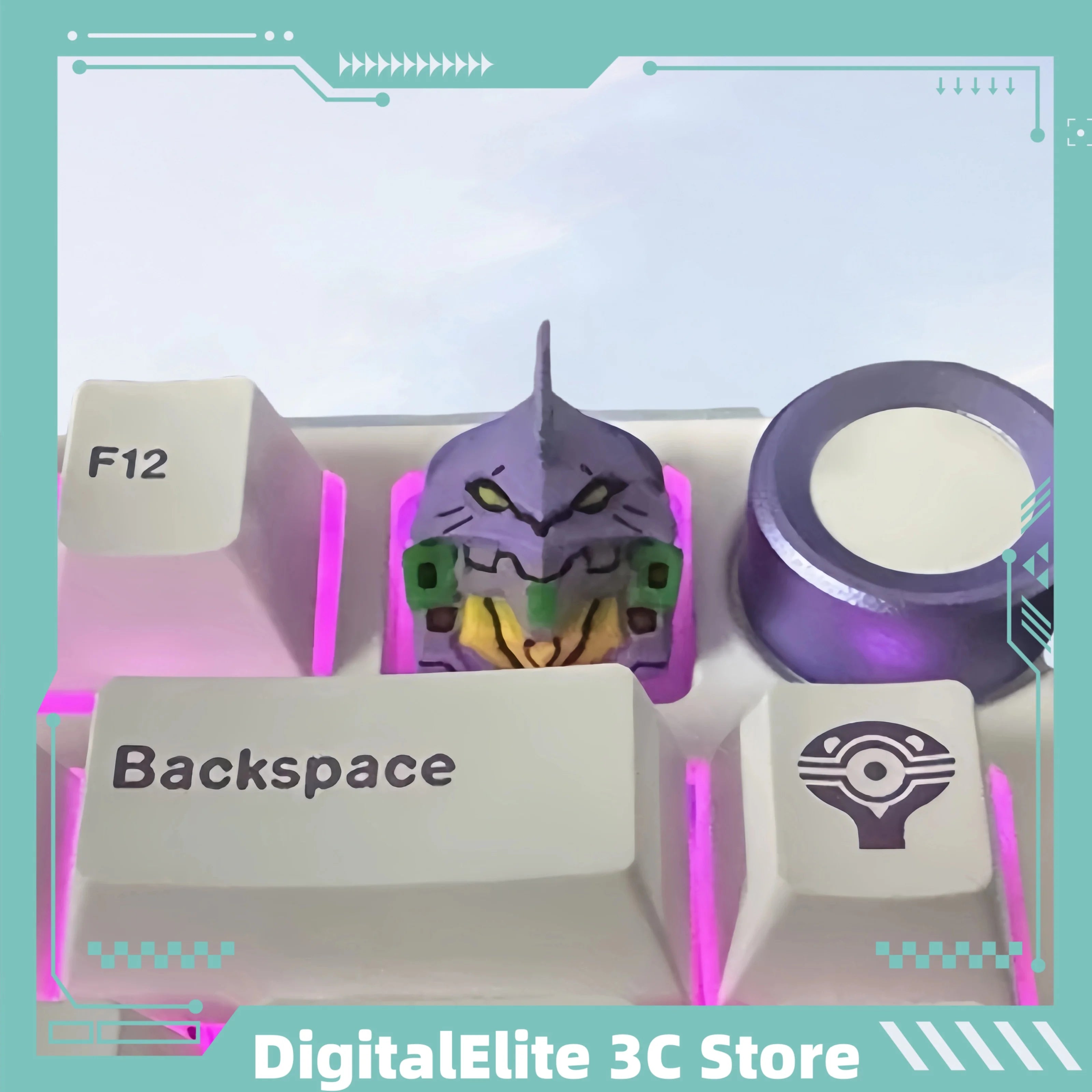 New Eva-01 Keycaps Creative Trendy Play Personalized Keycaps Desktop Decoration Mechanical Keyboard  Anime Theme Key Cap
