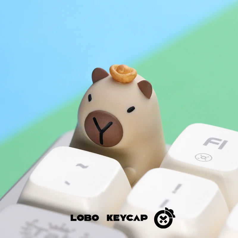 Lobo Capybara Keycaps Creative Resin Keycaps For Mechanical Keyboard Cute Cartoon Keyboard Decoration Customized Keycaps Gifts