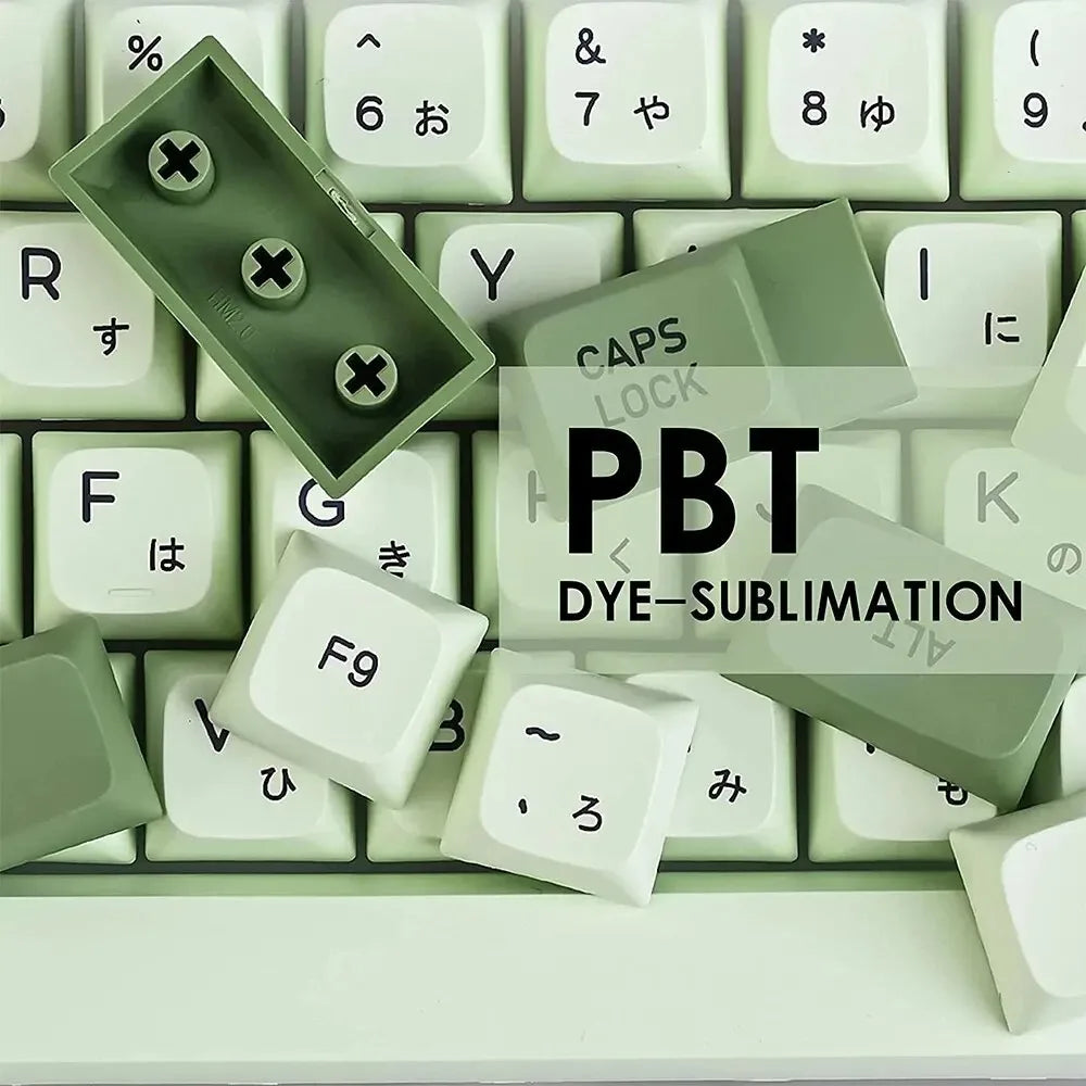 Keycaps Mechanical keyboardcaps PBT123keys low profile custom  Matcha  XDA Korean Russian Compatibility 61/64/68/87/104/108k