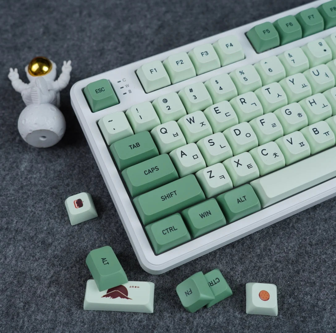 Keycaps Mechanical keyboardcaps PBT123keys low profile custom  Matcha  XDA Korean Russian Compatibility 61/64/68/87/104/108k