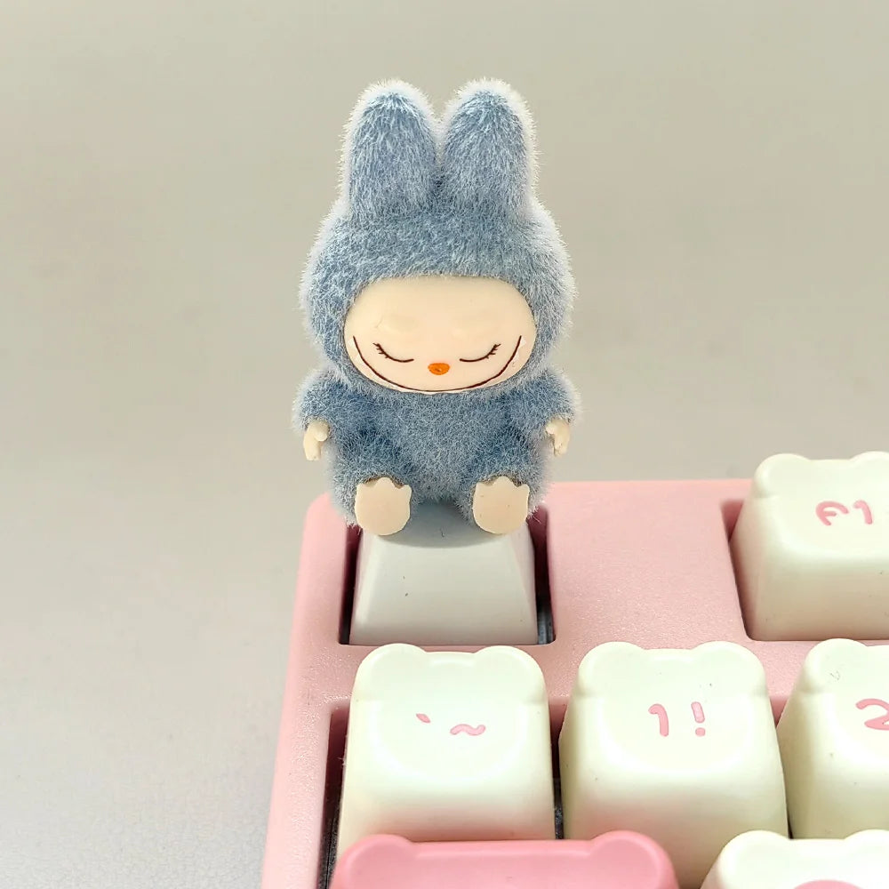 Kawaii Cute Flocked Single Keycaps for Mechanical Keyboard - Custom DIY Creative Keycap Decoration Unique Gift for Gamers