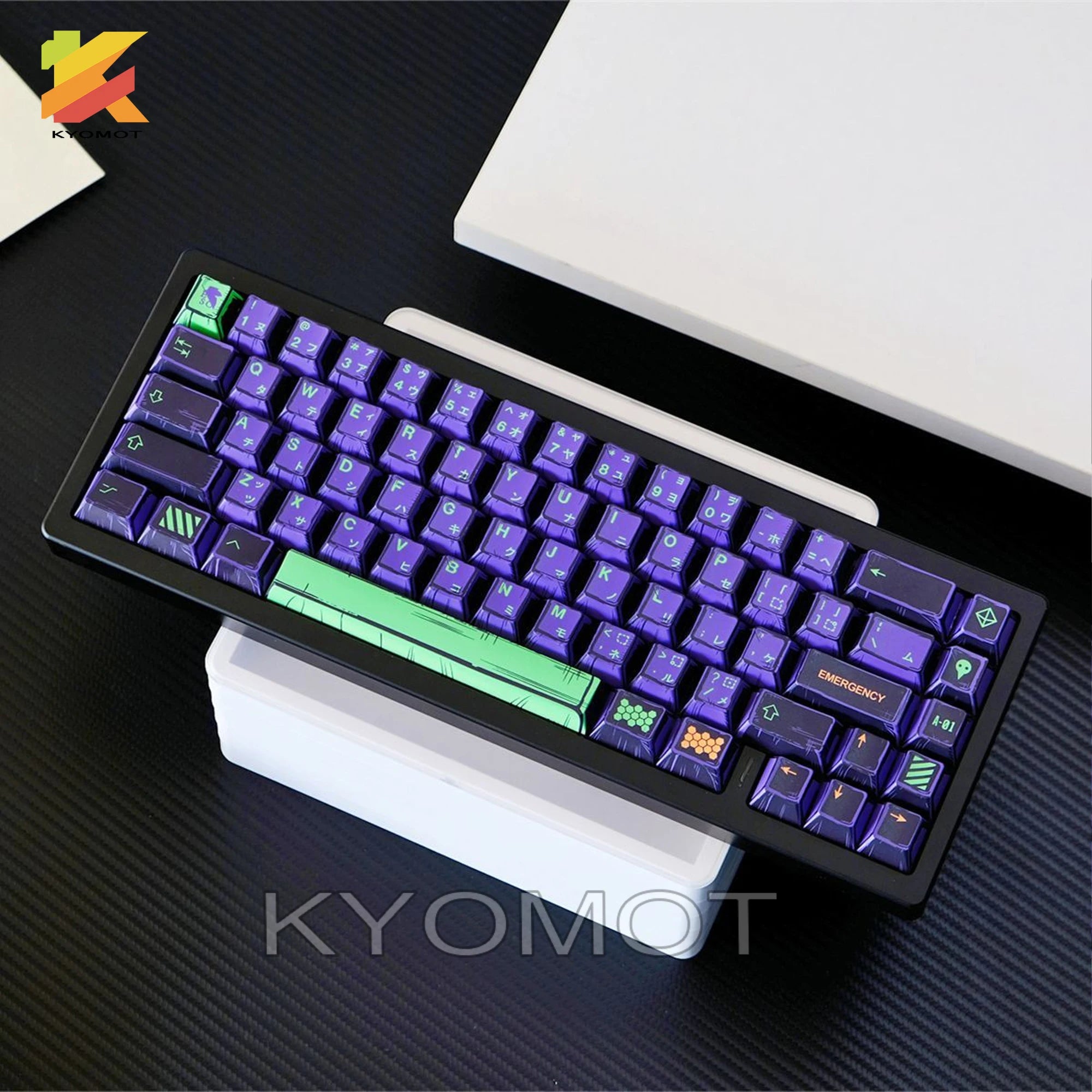 KYOMOT 150 Keys Comic Style EVA 01 Keycaps Cherry Profile PBT Dye Sub Anime Games Keycap for DIY MX Switches Mechanical Keyboard