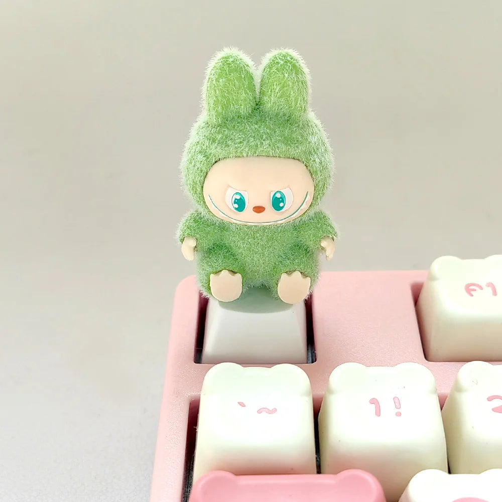 Kawaii Cute Flocked Single Keycaps for Mechanical Keyboard - Custom DIY Creative Keycap Decoration Unique Gift for Gamers