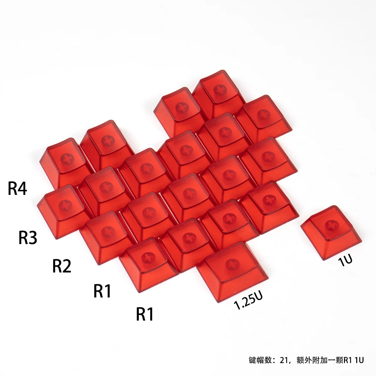 Red Transparent Keycap 10 key Cherry Profile PC keycap Space Bar 6.25U ESC Enter shift key Custom Keycap For Mechanical Keyboard
