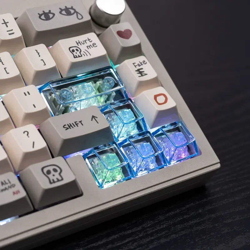 Red Transparent Keycap 10 key Cherry Profile PC keycap Space Bar 6.25U ESC Enter shift key Custom Keycap For Mechanical Keyboard