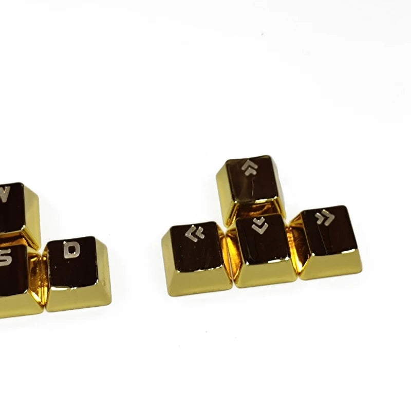 Metal Keycap Set Zinc-Alloy Mechanical Keyboard Keycaps Backlit Keycaps 8 Keys for WASD Directions Keys Keyboard Repair