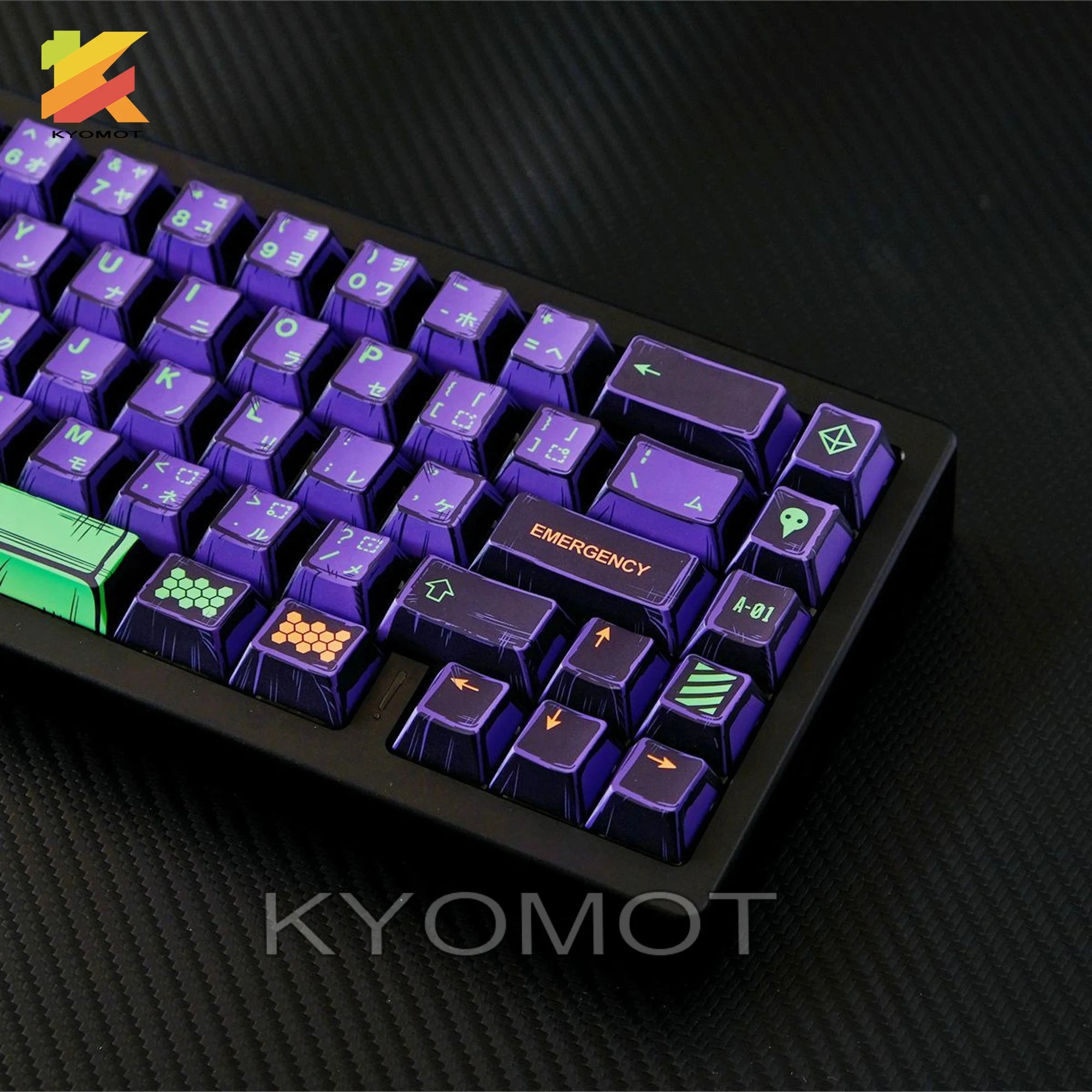 KYOMOT 150 Keys Comic Style EVA 01 Keycaps Cherry Profile PBT Dye Sub Anime Games Keycap for DIY MX Switches Mechanical Keyboard