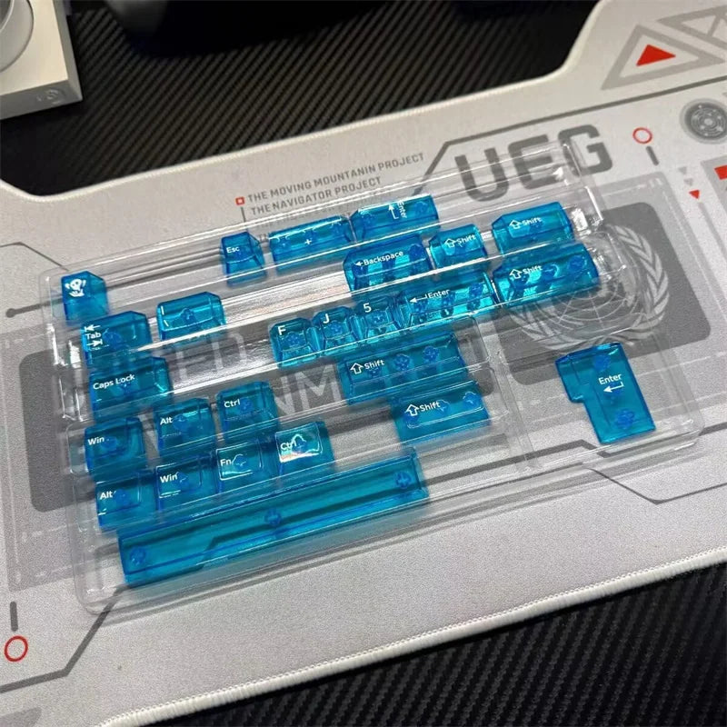 Supplement Clear PC Keycaps ESC Alt Ctrl Enter Spacebar 63 Key 2U Shift Gamer Mechanical Keyboard Cherry Backlit RGB PC Key Cap