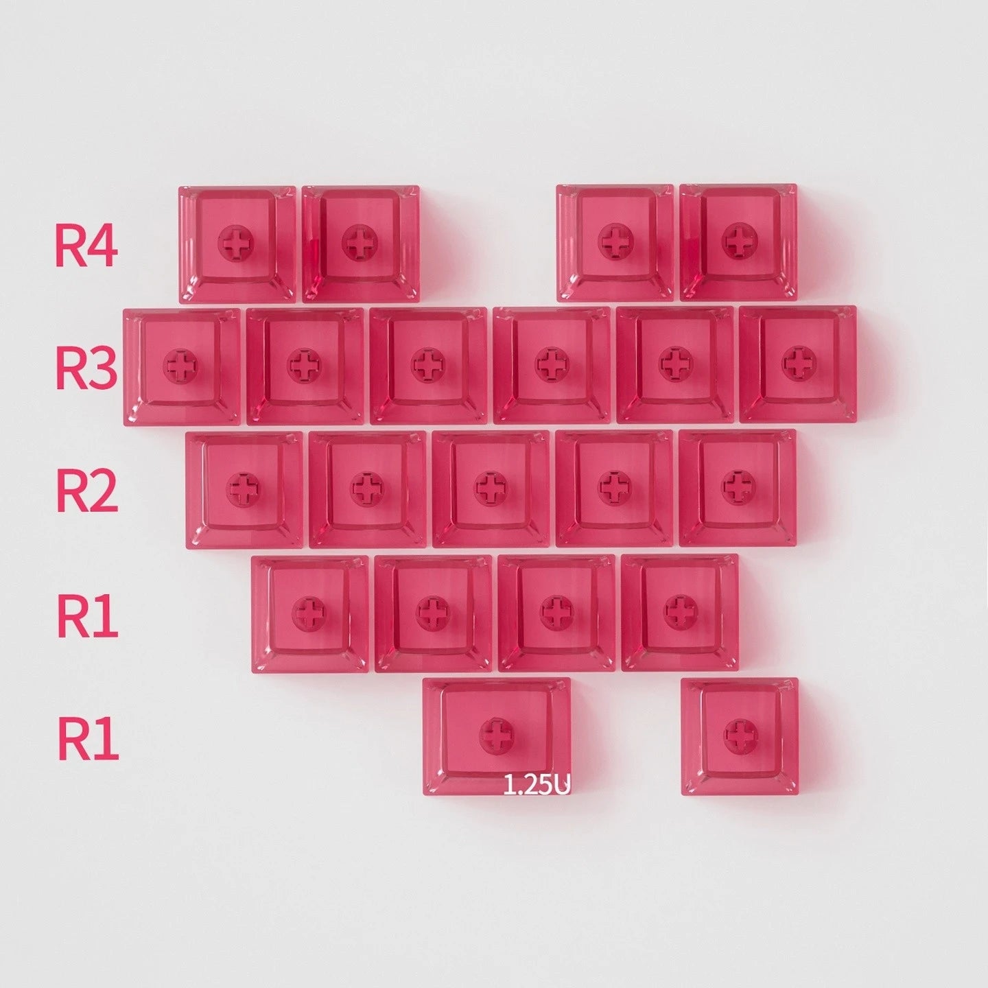 Red Transparent Keycap 10 key Cherry Profile PC keycap Space Bar 6.25U ESC Enter shift key Custom Keycap For Mechanical Keyboard