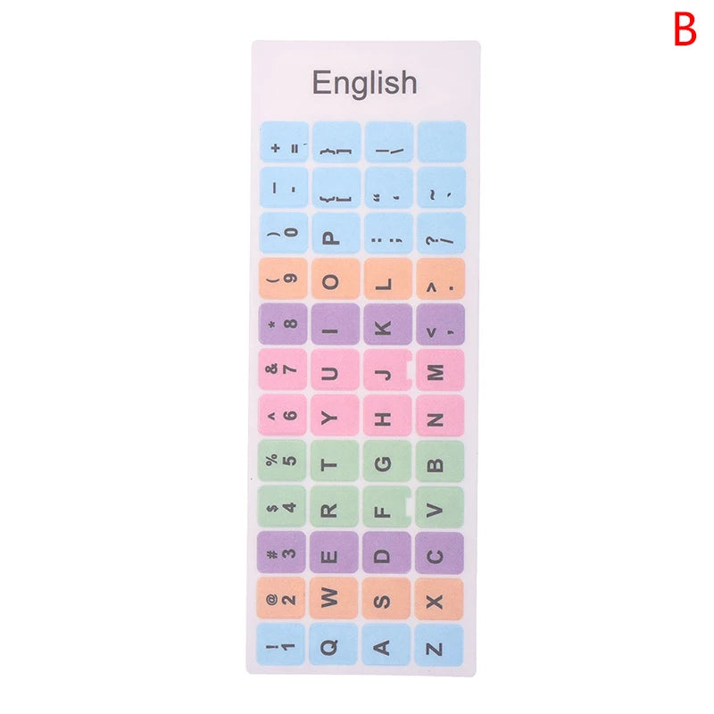 English Keyboard Sticker Makaron Color Keycap Key Caps Cover Stickers Desktop Computer Laptop Sticker