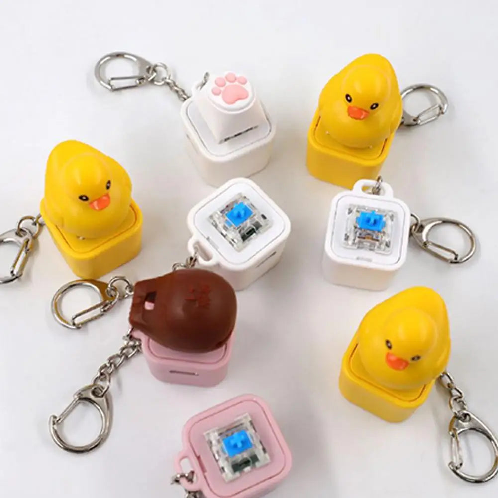 Personality Key Cap Keycap Cute Stereo Little Yellow Duck keycaps for Mechanical Keyboard MX Axis 3D Design