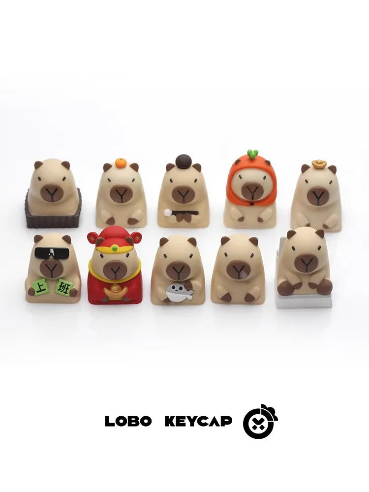 Lobo Capybara Keycaps Creative Resin Keycaps For Mechanical Keyboard Cute Cartoon Keyboard Decoration Customized Keycaps Gifts