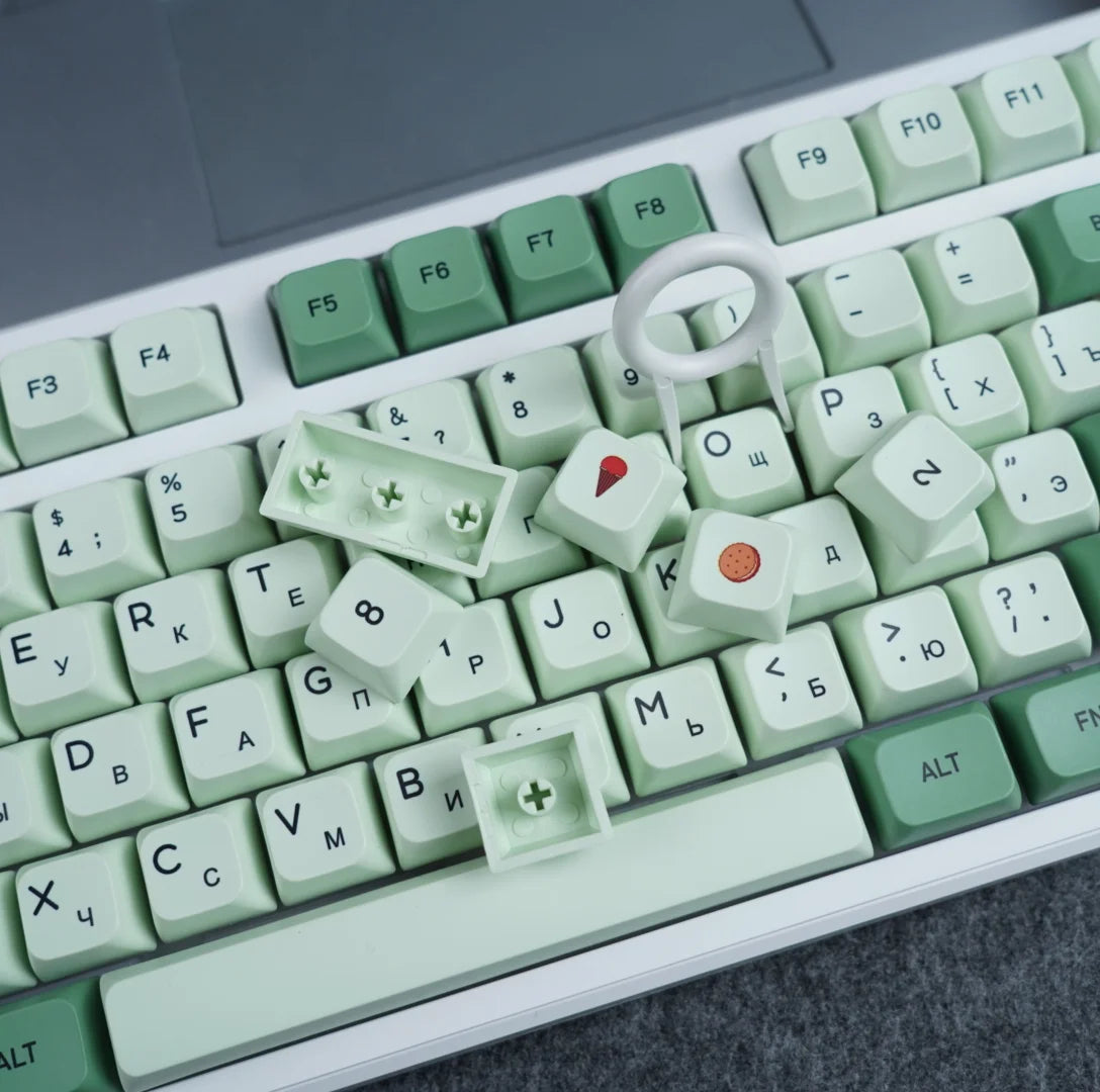 Keycaps Mechanical keyboardcaps PBT123keys low profile custom  Matcha  XDA Korean Russian Compatibility 61/64/68/87/104/108k