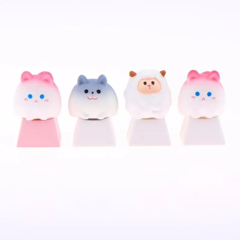Cute Cartoon 3D Animal Keycap Mechanical Keyboard Caps OEM Height Keycap Kawaii DIY Keyboard Accessories Girl Gifts