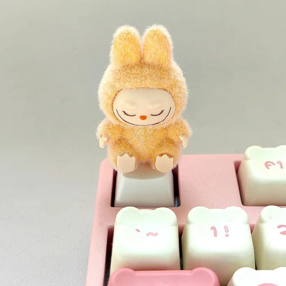Kawaii Cute Flocked Single Keycaps for Mechanical Keyboard - Custom DIY Creative Keycap Decoration Unique Gift for Gamers
