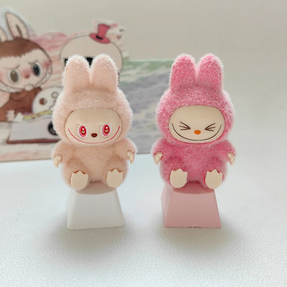 Kawaii Cute Flocked Single Keycaps for Mechanical Keyboard - Custom DIY Creative Keycap Decoration Unique Gift for Gamers
