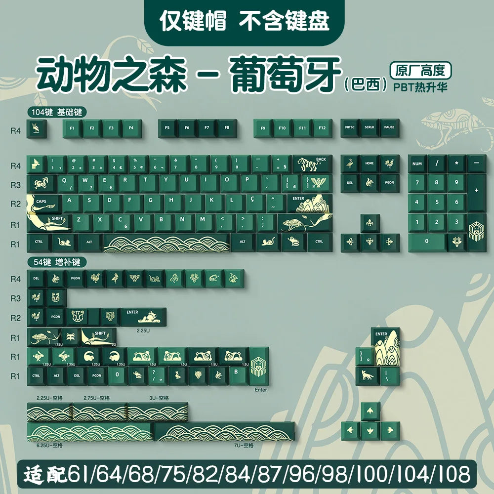 Spanish English Keycap Russian French Portuguese Korean German Japanese Keycap Cherry Height Cherry MX Switch Mechanical FD2 ISO