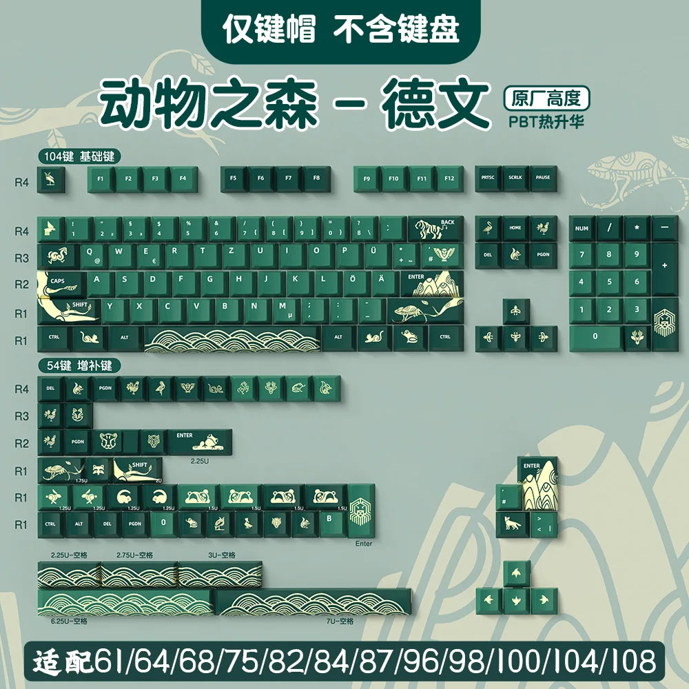 Spanish English Keycap Russian French Portuguese Korean German Japanese Keycap Cherry Height Cherry MX Switch Mechanical FD2 ISO