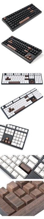 Walunt Wood Keycap OEM Profile For Mechanical Keyboard Custom Keycaps R4 R3 R2 R1 WASD arrow keys 6.25u Space bar cap MX switch