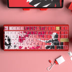 Yukiaim Keycaps Custom PBT Cherry Profile Side Carving Keycap Cute Sakura Cartoon Anime Point Key Cap for Gaming Keyboard Gift
